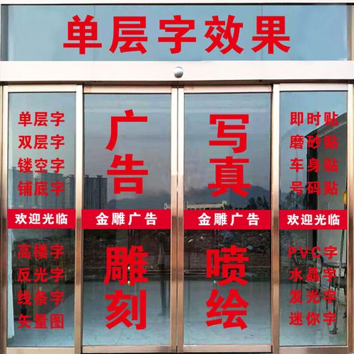 电梯门广告贴纸与玻璃门贴字使用详解